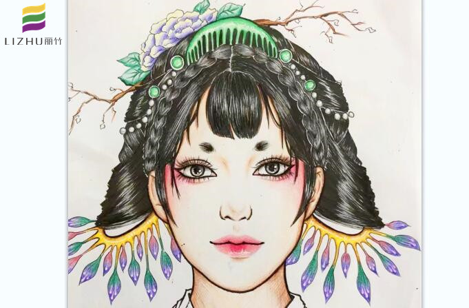紙上美人圖作品，南寧化妝學(xué)校一對(duì)一教學(xué)