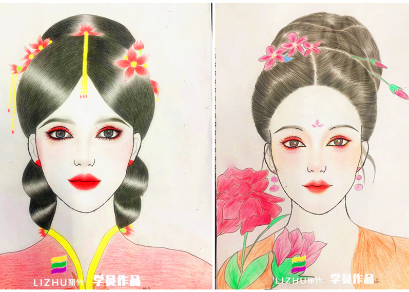 化妝美人圖欣賞，廣西化妝師美妝師學(xué)校作品