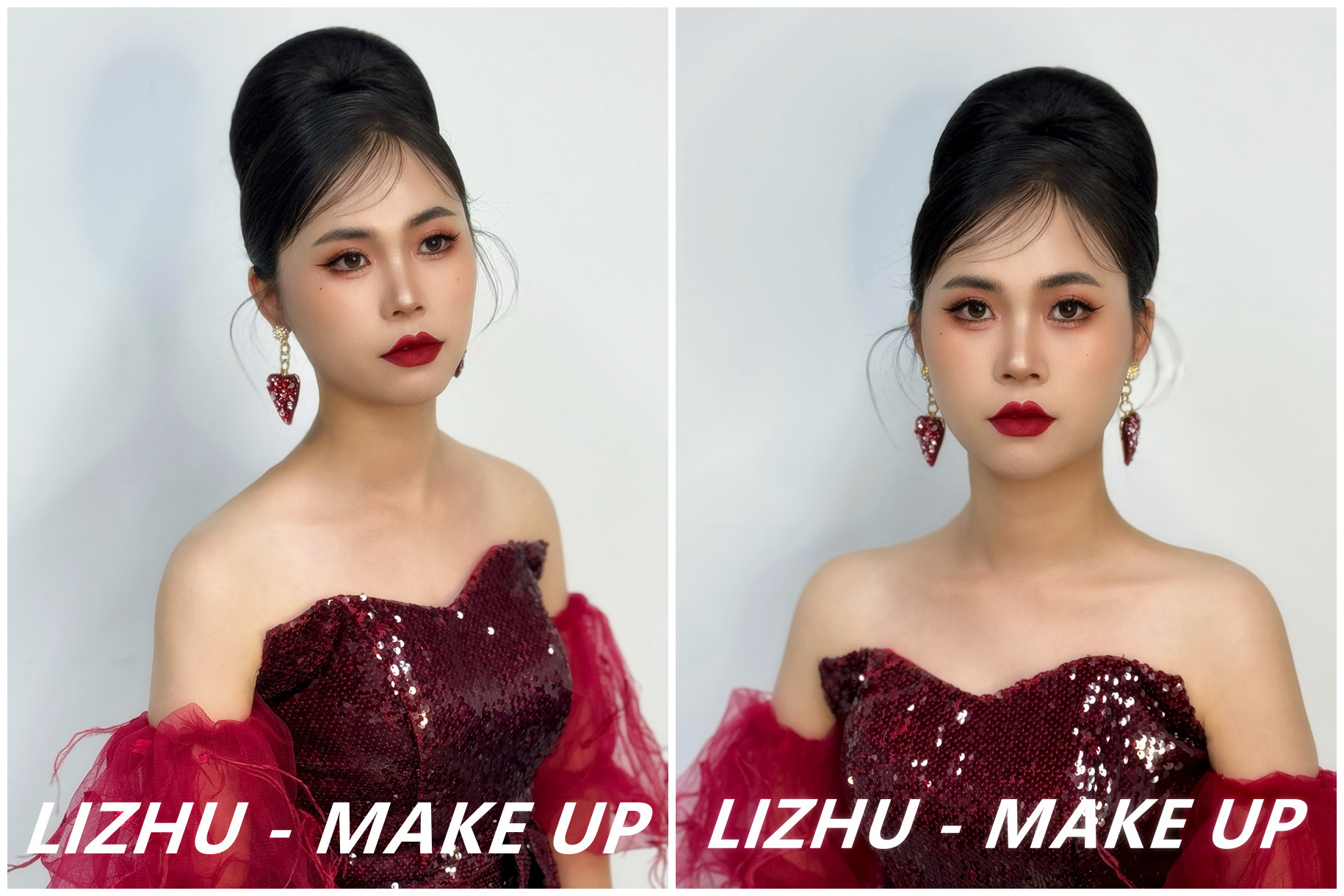 復(fù)古簡約禮服造型，南寧影樓彩妝學(xué)習作品